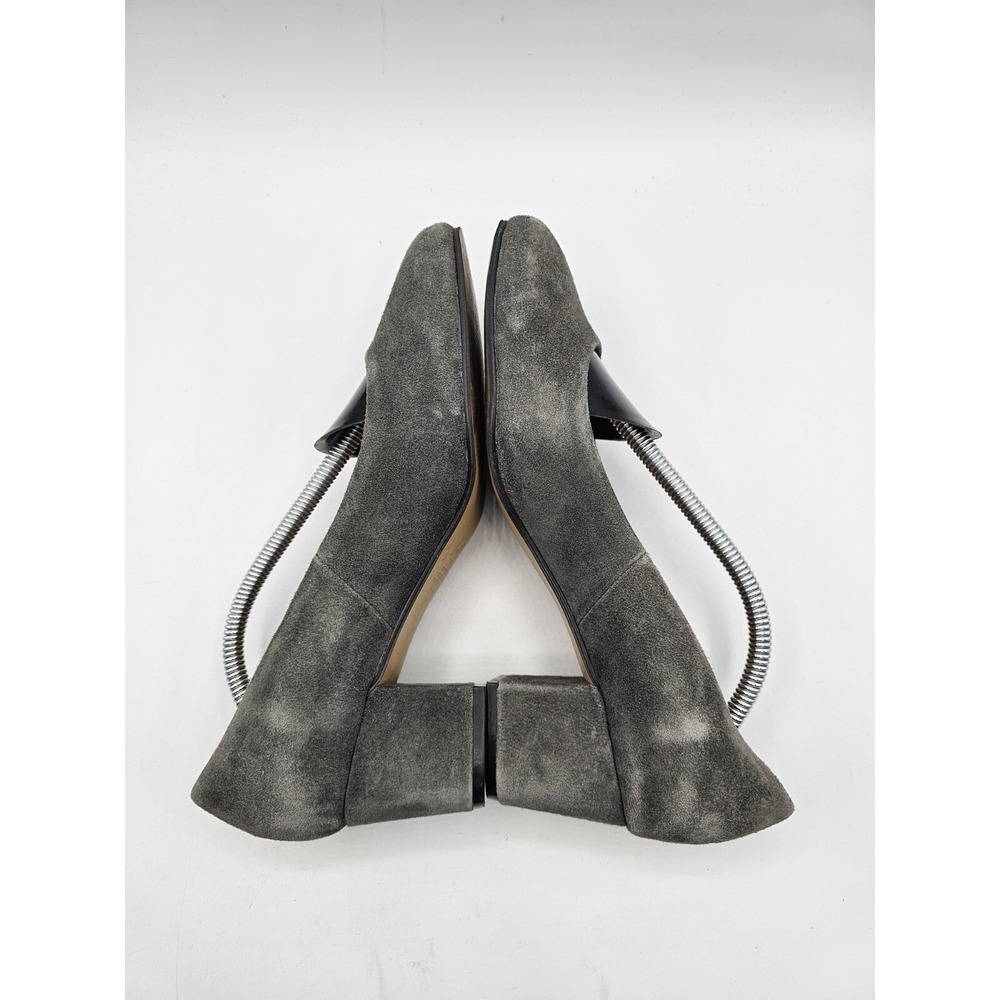 J Jill Women Liana Pumps Size 8 Gray Suede Block Heel Round Toe Academia Classic - Picture 7 of 13